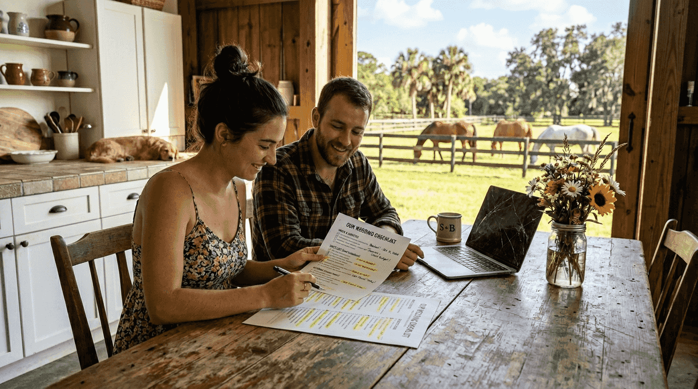 Barn wedding planning checklist for Florida couples 2026