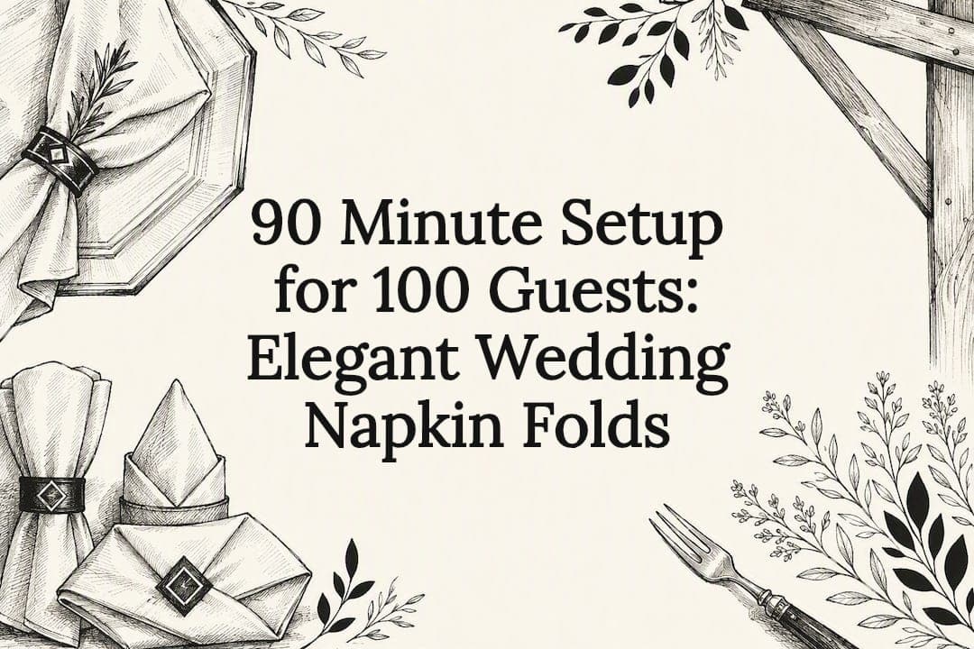 90 Minute Setup for 100 Guests: Elegant Wedding Napkin Folds