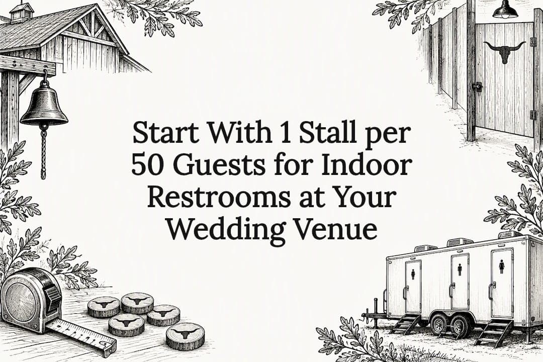 Start With 1 Stall per 50 Guests for Indoor Restrooms at Your Wedding Venue